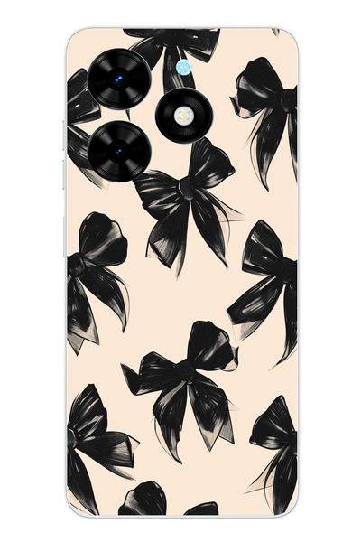 TechTree حافظة سيليكون متوافقة مع Tecno Spark 20-20C باللون الأسود مطبوع