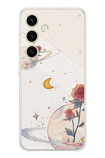 TechTree حافظة سيليكون متوافقة مع هاتف سامسونج جالاكسي S24، بتصميم كوكب ونجمة...