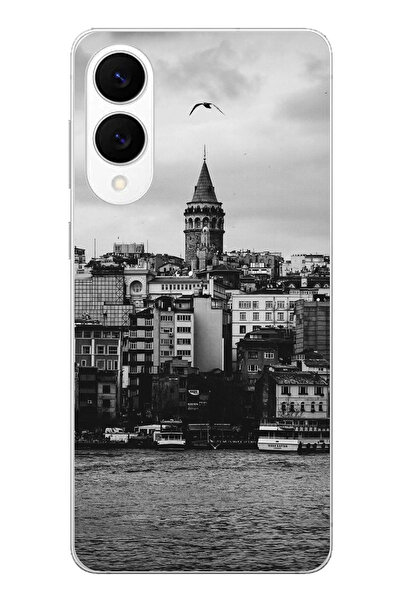 TechTree جراب سيليكون متوافق مع هاتف سامسونج جالاكسي S25 إيدج مع مناظر برج جا...