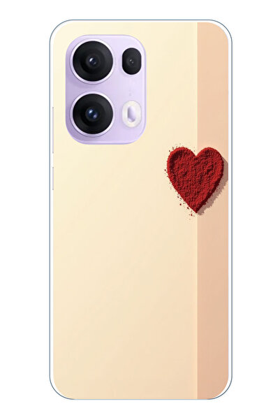 TechTree حافظة سيليكون متوافقة مع هاتف OPPO Reno 13 PRO ذات خلفية كريمية وقلب...