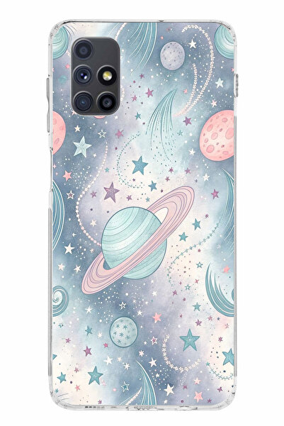 TechTree حافظة سيليكون ناعمة ملونة متوافقة مع هاتف سامسونج جالاكسي M51 مطبوع