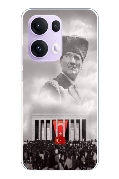 TechTree حافظة سيليكون أتاتورك مطبوع متوافقة مع هاتف OPPO Reno 13 PRO