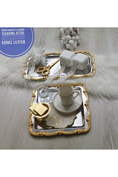 LilAmor Concept Hediyelik Soz nisan kiz isteme yuzuk tepsisi gumus metal tepsi