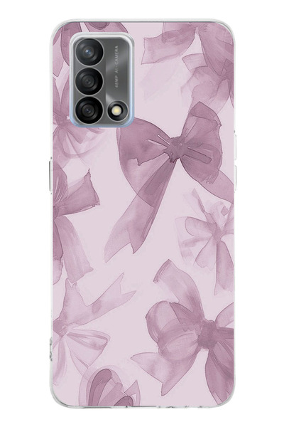 TechTree حافظة سيليكون متوافقة مع هاتف OPPO A74 باللون البنفسجي مطبوع