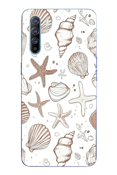 TechTree حافظة سيليكون مطبوع متوافقة مع هاتف اوبو رينو 3-A91 باللون البني ونج...