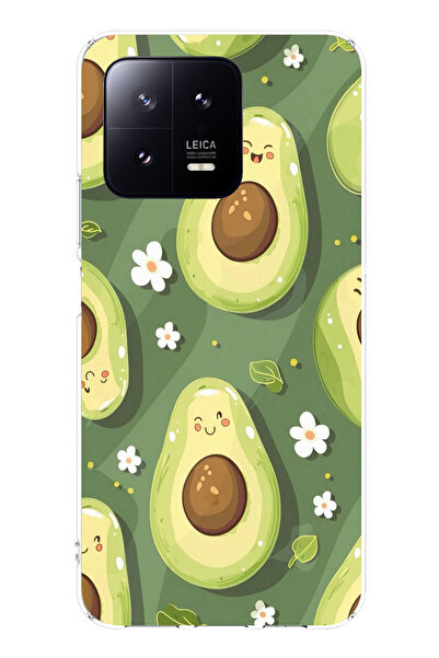 TechTree حافظة سيليكون متوافقة مع هاتف Xiaomi Mi 13 ذات خلفية خضراء لطيفة على...