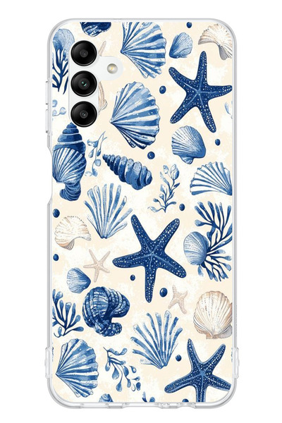 TechTree حافظة سيليكون مطبوع متوافقة مع هاتف سامسونج جالاكسي A04s بنمط صدفة ا...