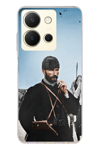 TechTree حافظة سيليكون متوافقة مع هاتف Vivo Y36 من أتاتورك سيفريدي مطبوع