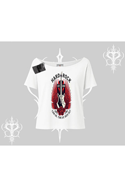 Tarzsokak Tricou cu decolteu barcă Hard Rock Winged Guitar Rebellion