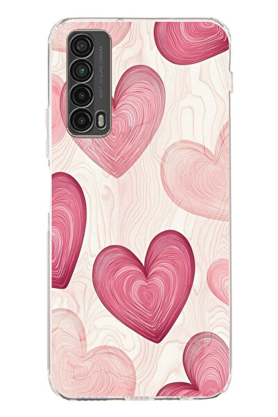 TechTree حافظة سيليكون متوافقة مع هاتف هواوي بي سمارت 2021 باللون الوردي الخط...