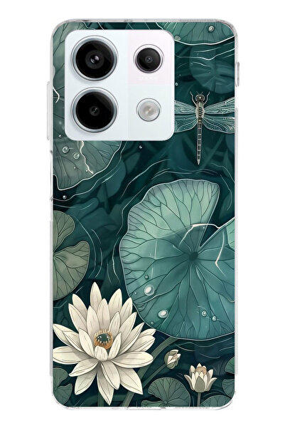 TechTree حافظة سيليكون متوافقة مع هاتف Redmi Note 13 PRO 5G على شكل زهرة اللو...