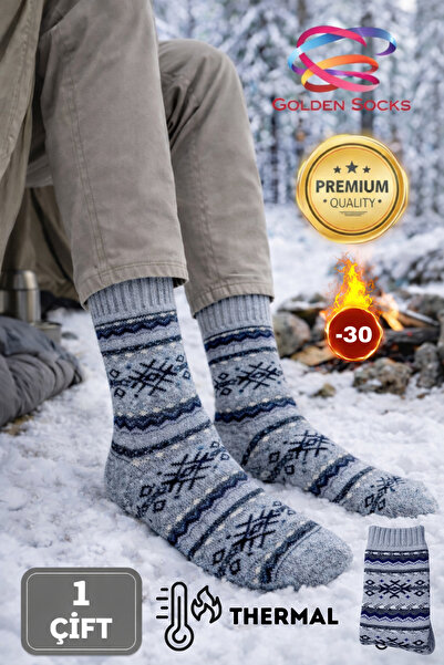 GOLDEN SOCKS Men's Winter Lambswool Wool Socks Warm Daily Comfortable Thick