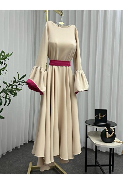 NALA FASHION elegant beige dress