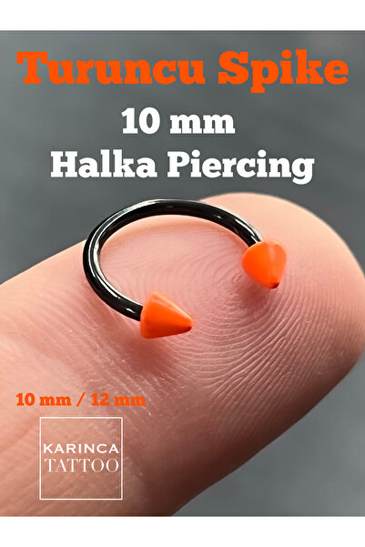 Karınca Piercing Turuncu Siyah Spike Piercing Nipple Orbital Septum Dudak Con...