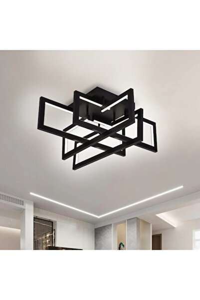 OEM LED Chandelier with Remote 98W, 4 Elements, Cool/Warm/Neutral Light, Dimmable, Black