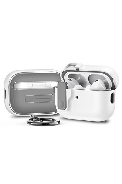 UnDePlus Apple Airpods Pro 1. / 2. Nesil ile uyumlu Kılıf Standlı Kilitli TPU Premium Matte Trip Case