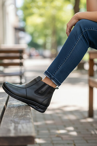 Ercan Konay 218 hakiki deri ortopedik içi yünlü anne botu