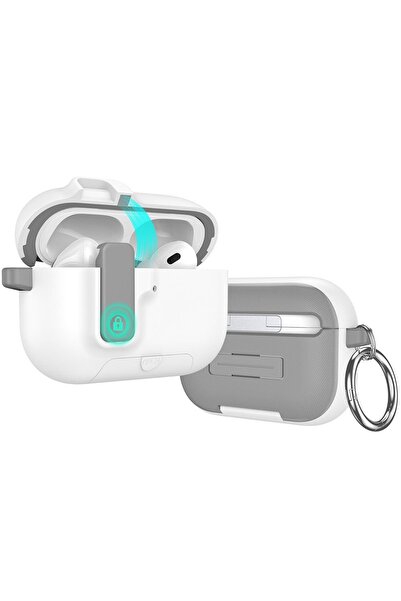 UnDePlus Apple Airpods Pro 1. / 2. Nesil ile uyumlu Kılıf Kilitli TPU Premium Matte Trip Case
