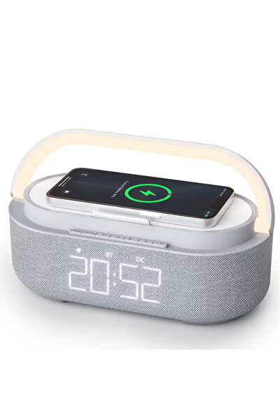 Teno Gray Smart Speaker with Charging and Dimmable Light