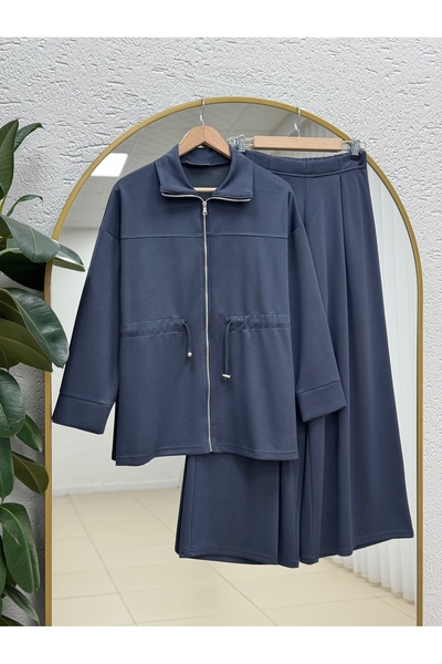 MİHRA STORE طقم بنطلون هازال بيلي مع سحاب وفتحة خلفية-TN032 أنثراسيت