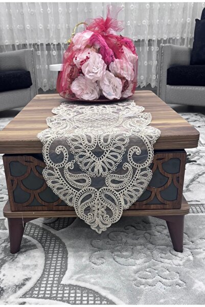 Muensu Husă de masă de lux de culoare cappuccino, Runner din silicon, Runner ...