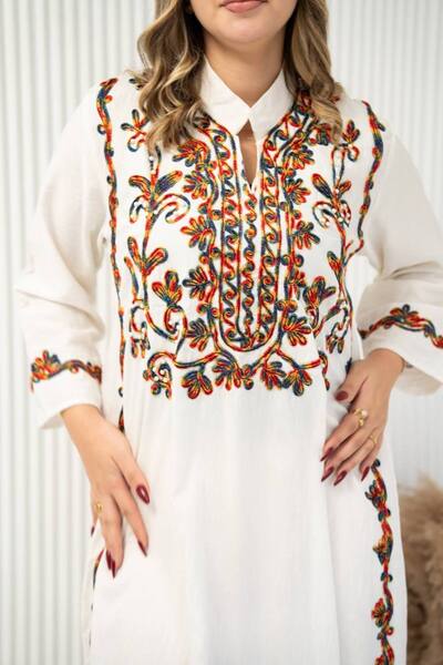 AFandina Linen jalabiya with a luxurious classic design SM-11