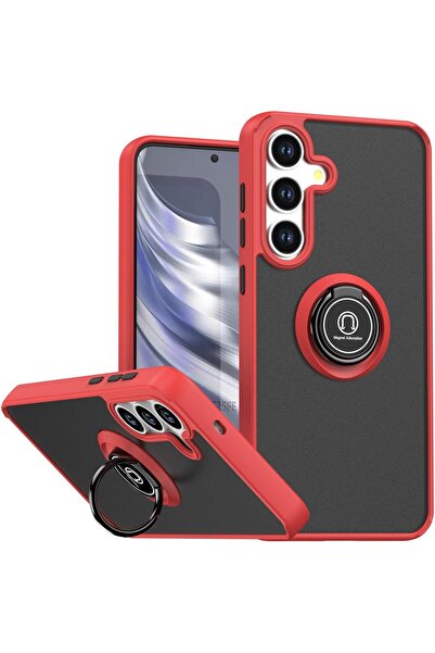 Rivor حافظة سامسونج جالاكسي S25 FE مع حامل وحماية للكاميرا وحواف ملونة وحلقة ...