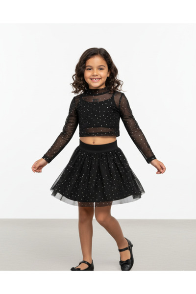 DMB KİDS Σετ Φούστα από Σιφόν με Πέτρες για Κορίτσια DMB-0528