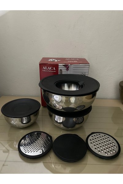 Alaca وعاء خلط من الفولاذ مكون من 9 قطع