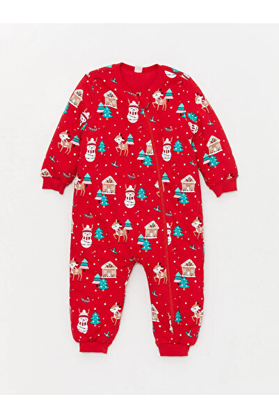 LC Waikiki LCW baby Kırmızı Yılbaşı Temalı 2.5 Tog Elyaflı Kız Bebek Uyku Tulumu