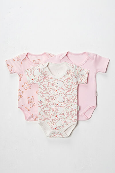 Noone 3-Piece Advantage Pack - Short Sleeve Patterned Baby Bodysuit Set with ...