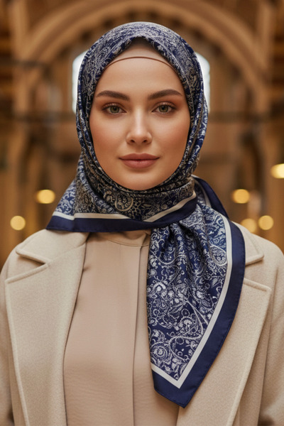 NESSCARF Women's Natural Scarf 95X95 Size Stylish Scarf