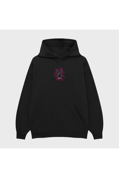 PURE EFFECT Hanorac unisex ANTI PLAY SOCIAL cu imprimeu 3 Thread Ş cu căptușeală din fleece