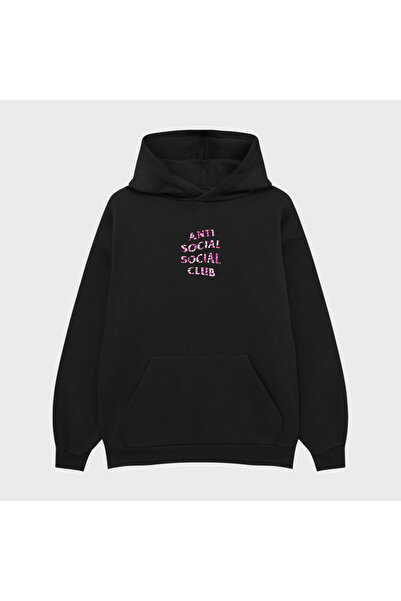 PURE EFFECT سويت شيرت بقلنسوة للجنسين ANTI SHADDER PINK SOCIAL مطبوع 3 Thread...