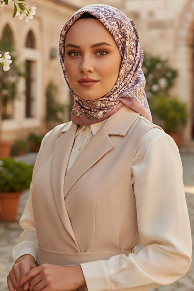 NESSCARF Women's Natural Scarf 95X95 Size Stylish Scarf