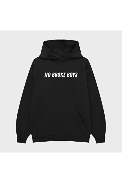 PURE EFFECT Hanorac unisex NO BROKE BOYS cu imprimeu 3 Thread Ş cu căptușeală...