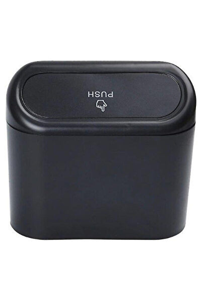 CAN Portable In-Car Portable Car Trash Can with Lid Black
