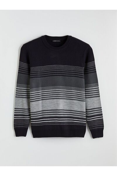 LC Waikiki Lcwaikiki Classic Crew Neck Striped Men's Knitwear Sweater
