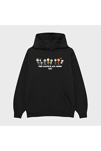 PURE EFFECT سويت شيرت بقلنسوة للجنسين من KITH ALL GANG مطبوع 3 Thread Sh مبطن...