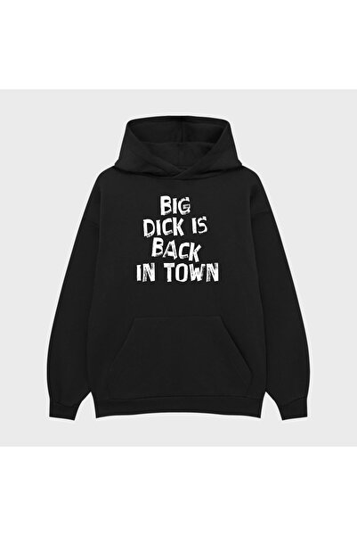 PURE EFFECT Hanorac unisex BIG DCK IS BACK IN cu imprimeu 3 Thread Ş cu căptu...