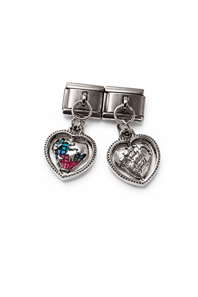 Lovecharm سوار إيطالي مميز بتصميم قلب عالمي قابل للتعليق