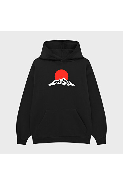 PURE EFFECT Hanorac unisex KITH MOUNTAIN RED cu imprimeu 3 Thread Ş cu căptuș...