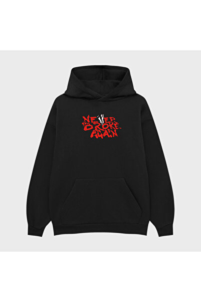 PURE EFFECT Hanorac unisex VLONE NEW SKULL cu imprimeu 3 Thread Ş cu căptușea...