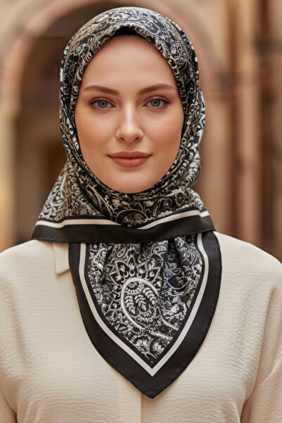 NESSCARF وشاح نسائي طبيعي مطبوع 95x95 سم