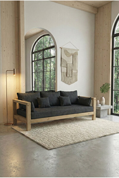 woodwork antalya SHEFIELD AHŞAP 3LÜ KANEPE