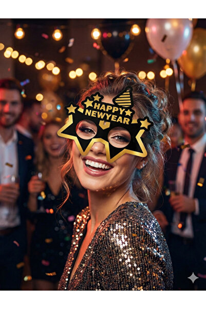 DODOMAR Ochelari de Crăciun cu stele negre, acoperiți cu PVC, accesoriu distr...