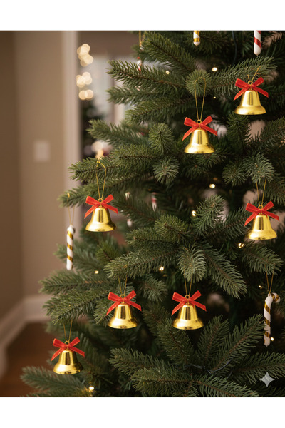 DODOMAR 4 cm – Ornament pentru brad de Crăciun Clopoțel 8 bucăți Ornament dec...