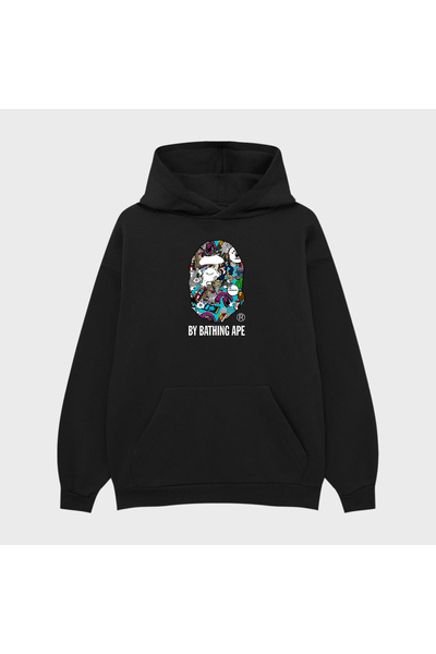 PURE EFFECT Hanorac unisex BATHING MIXED cu imprimeu 3 Thread Ş cu căptușeală...