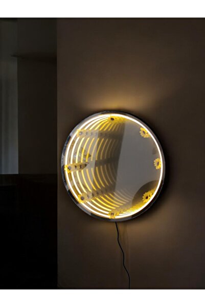 Murat Lazer Papatya Çiçekli Sonsuzluk Duvar Dekorasyonu,Sonsuz Aynalı Duvar D...