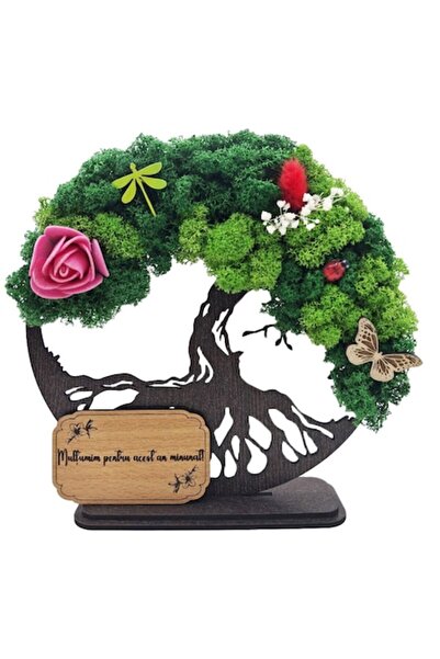 OEM Decorative Painting - The Tree of Life with Stabilized Lichens and Decora...